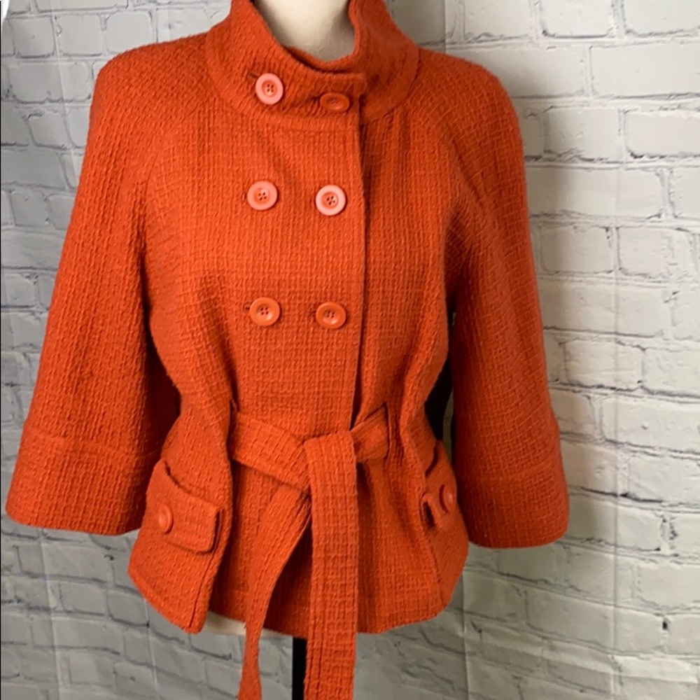 Wool blend swing blazer jacket